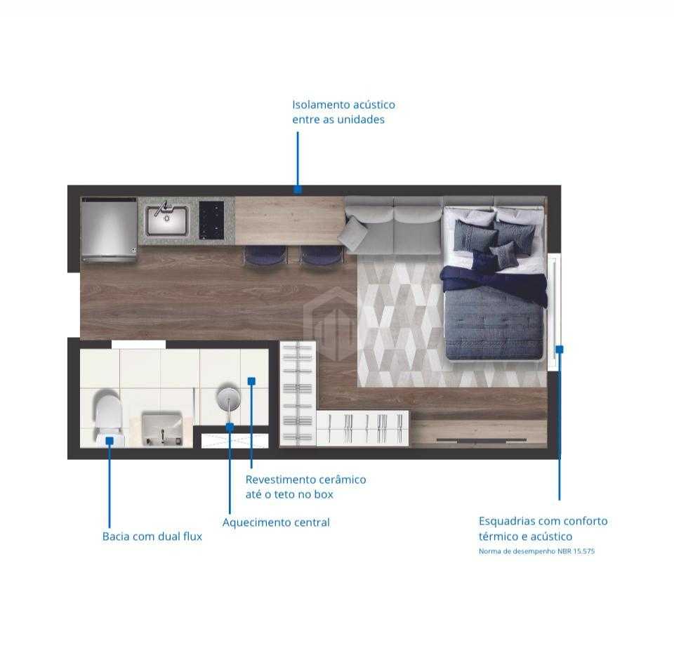 Apartamento studio  à venda- , R  249.000,00 - Novo Mundo, CUR...