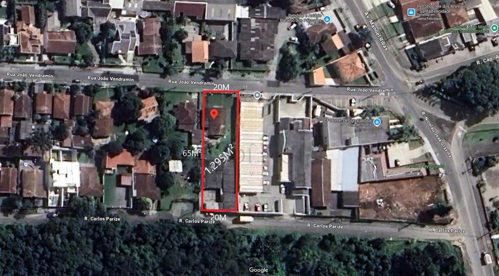 Terreno à venda, 1.295 m2, SANTA FELICIDADE, CURITIBA - PR