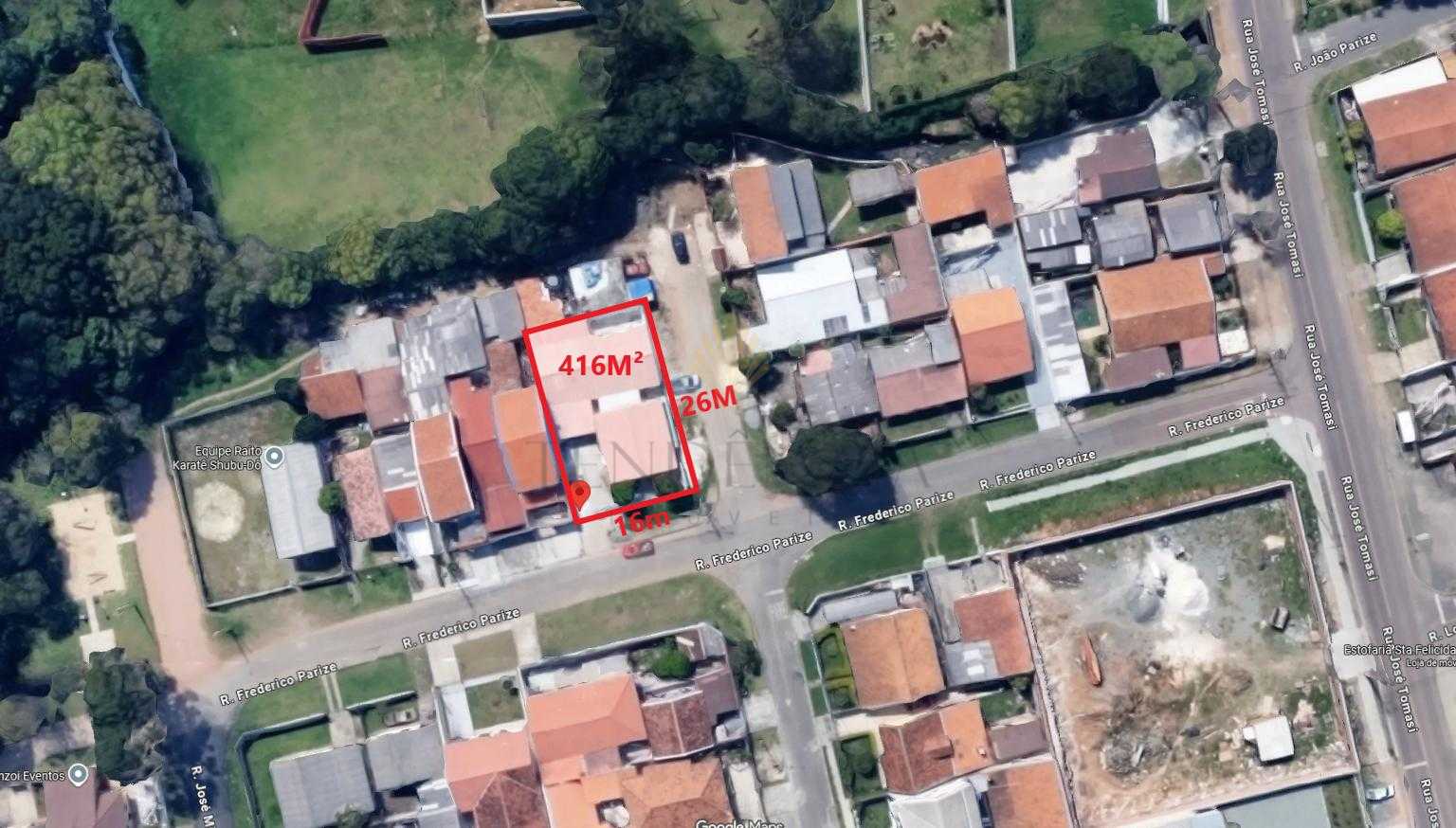 Terreno de esquina com 416m2 à venda, SÃO BRAZ, CURITIBA - PR