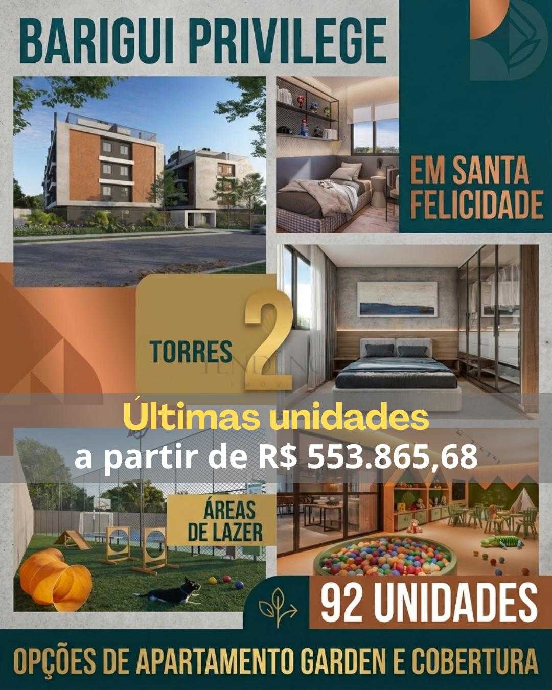 Apartamento com 2 quartos ? venda, 58,76 m2, SANTA FELICIDADE,...