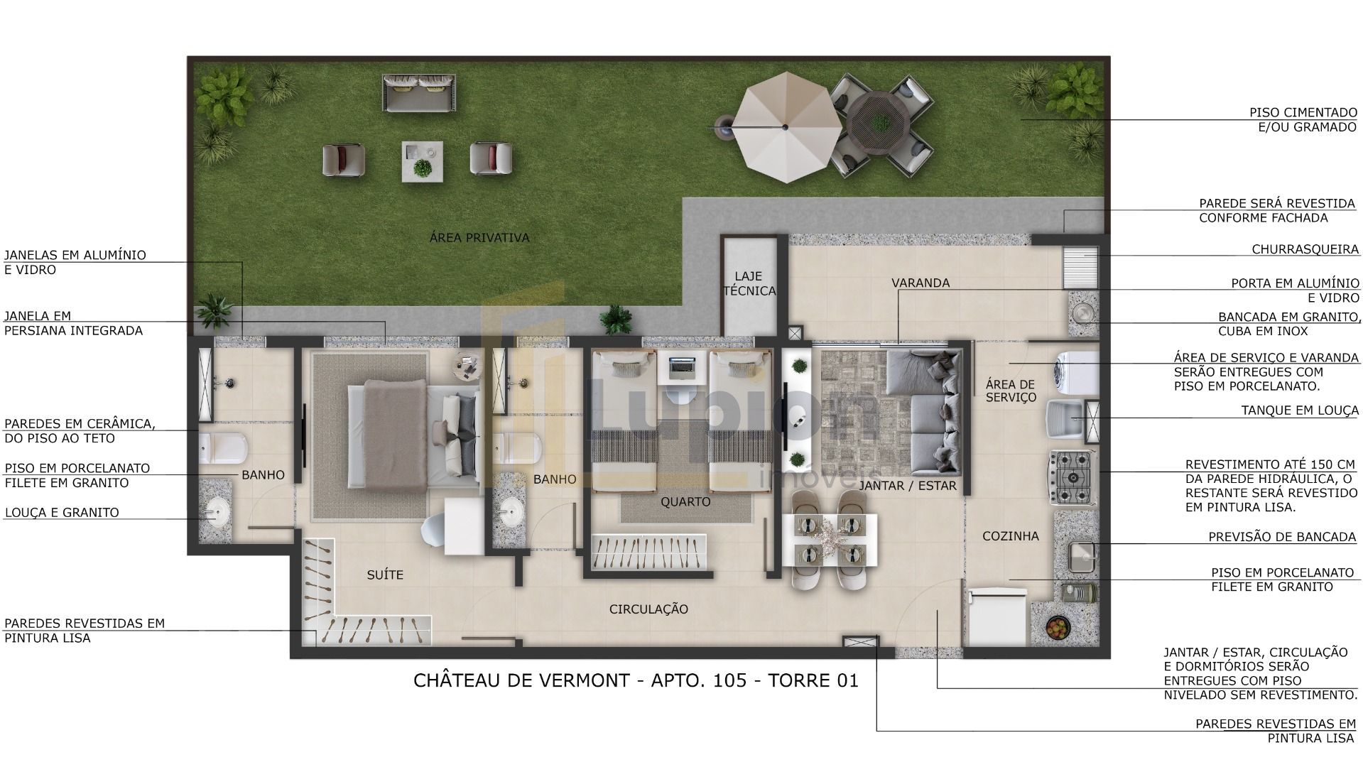 Apartamento Garden de 2 Quartos no Guaíra  Curitiba PR | Confo...