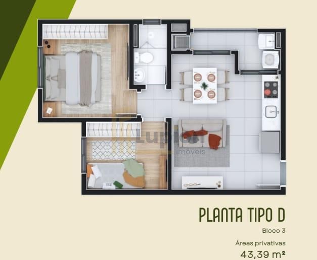 Apartamento Dois Quartos, No Bairro Vargem Grande Pinhais Paraná