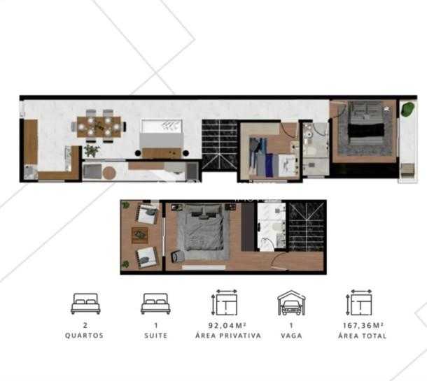 Cobertura Duplex 3 Quartos no Novo Mundo, 167m . Aceita Carro ...