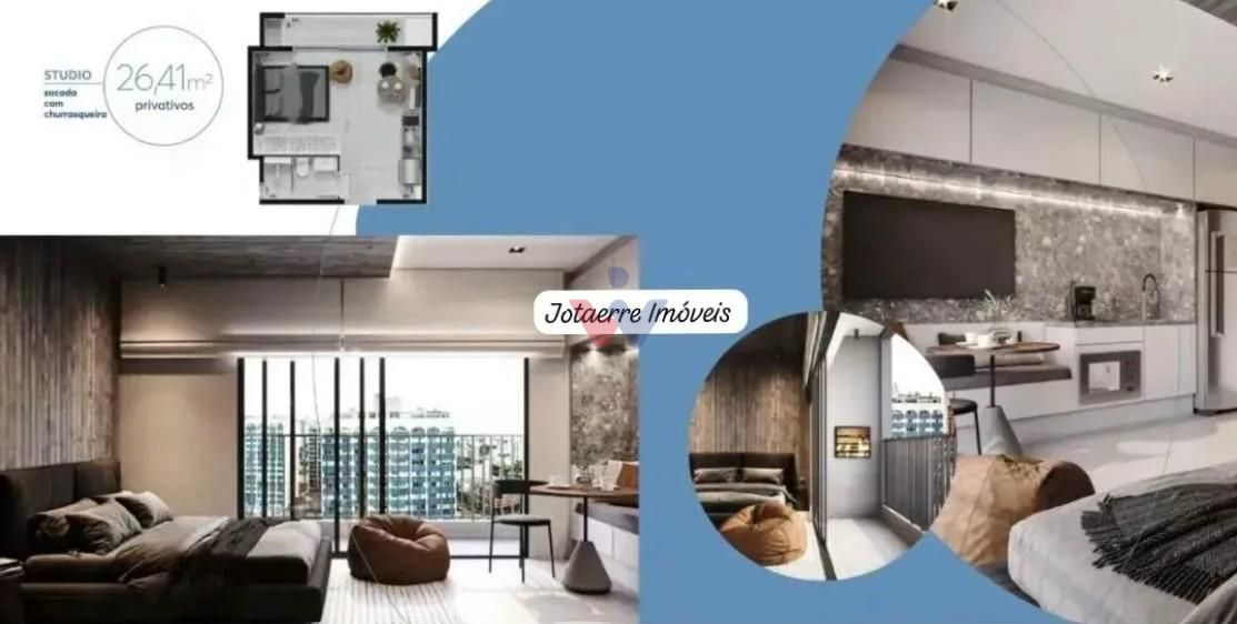 Stúdio 29,38 m  com sacada, churrasqueira e vista panorâmica n...