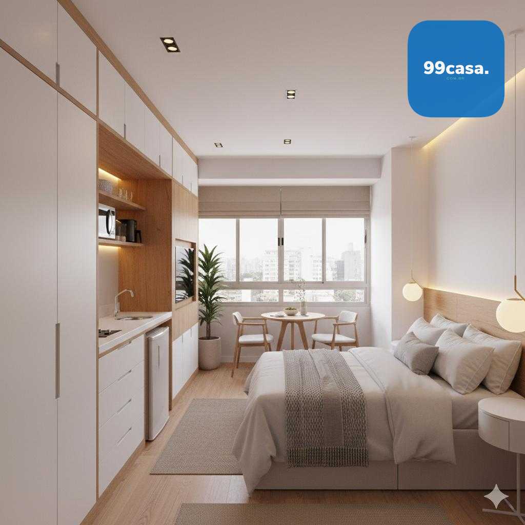 Studio novo no Centro de Curitiba com sacada e lazer completo ...