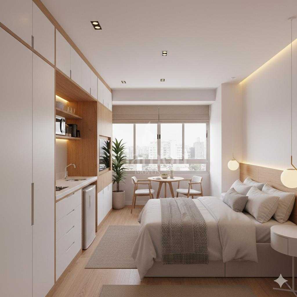 Studio novo no Centro de Curitiba com sacada e lazer completo ...