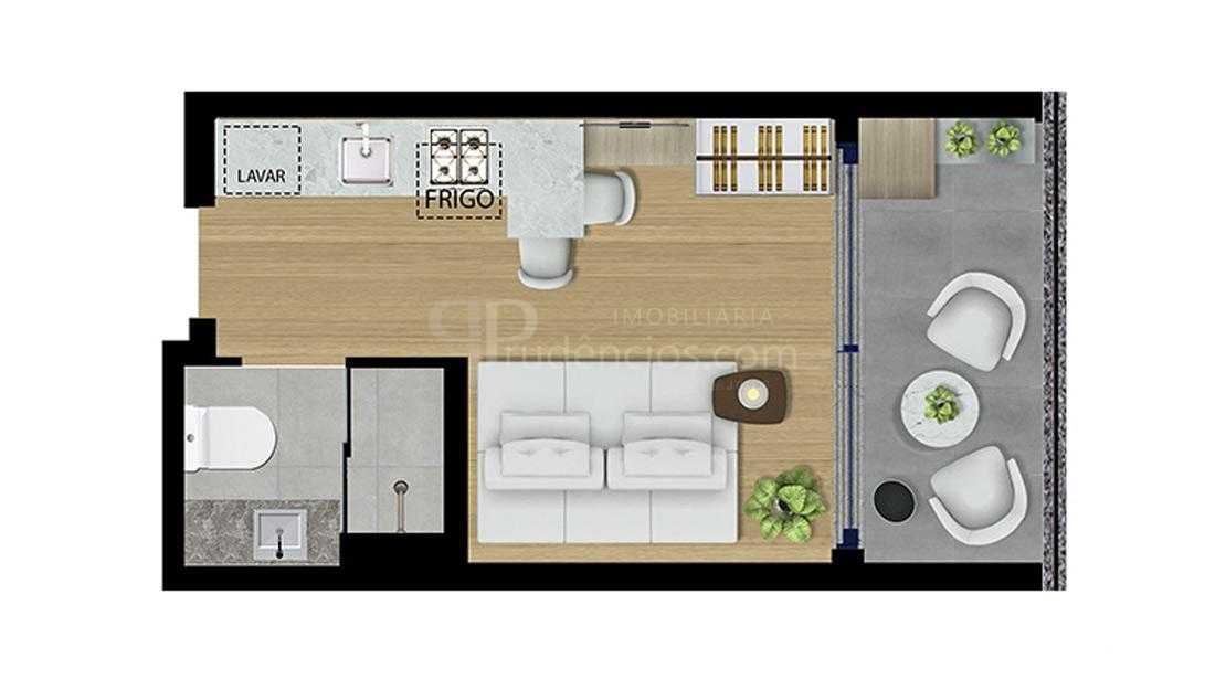 Studio novo no Centro de Curitiba com sacada e lazer completo ...