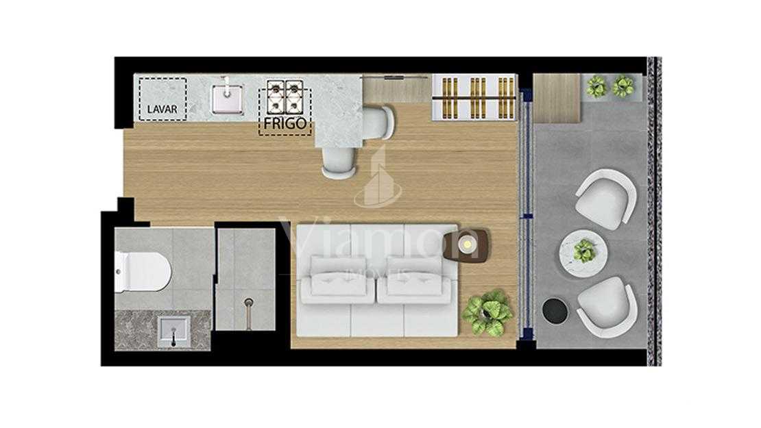 Studio novo no Centro de Curitiba com sacada e lazer completo ...