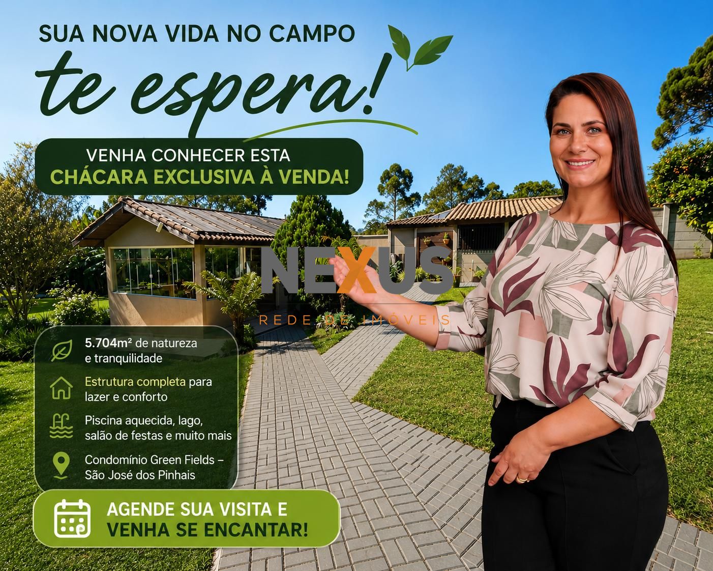 Chácara de Alto Padrão por R$ 1.870.000 no Green Fields | Pisc...