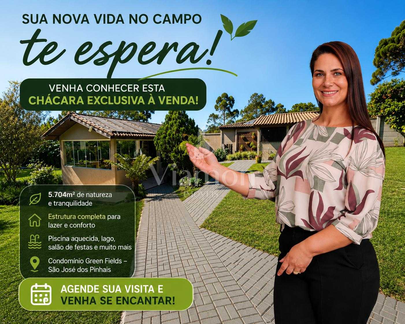 Chácara de Alto Padrão por R$ 1.870.000 no Green Fields | Pisc...