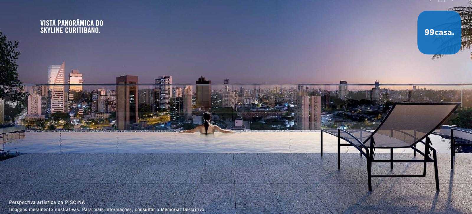 Studio de alto padrão no Centro Cívico com rooftop, piso aquec...