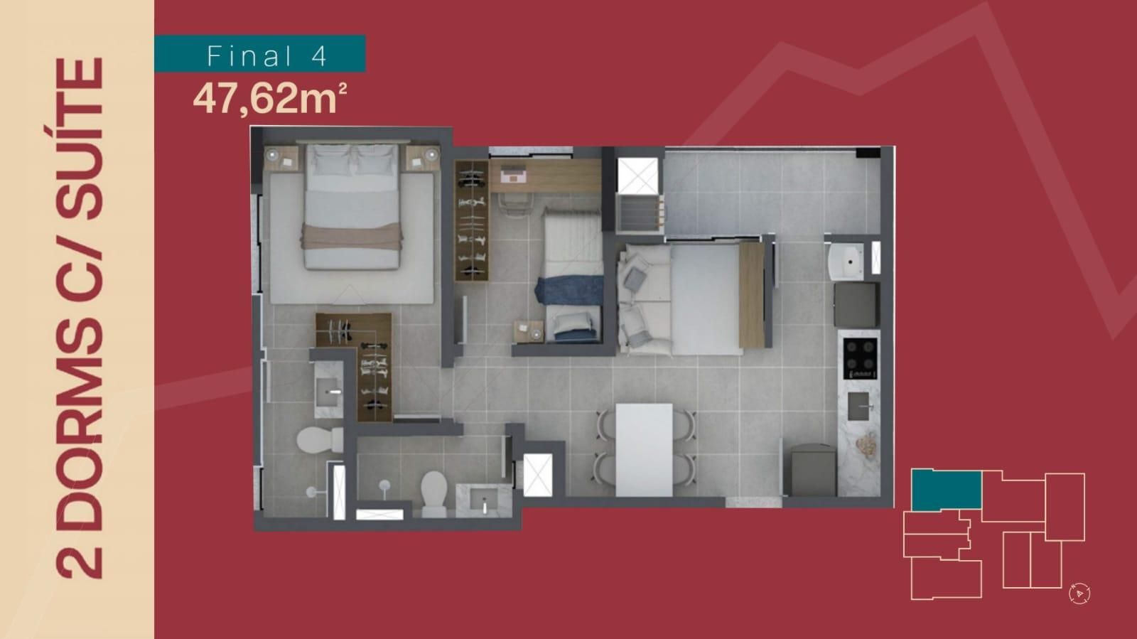 PRE LANCAMENTO DE APARTAMENTO COM 2 QUARTOS SENDO SUÍTE NO BAI...