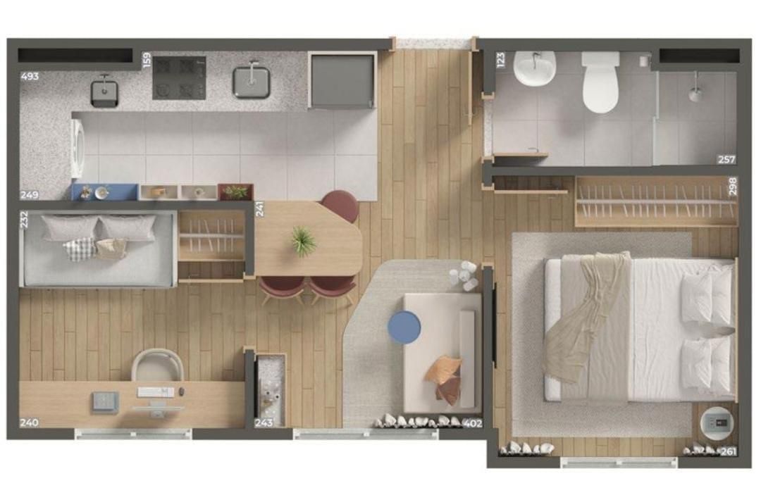 Apartamentos de 1 e 2 Quartos com Lazer Completo no Hauer, Cur...