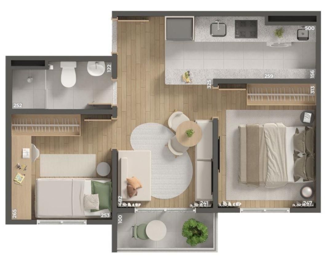 Apartamentos de 1 e 2 Quartos com Lazer Completo no Hauer, Cur...