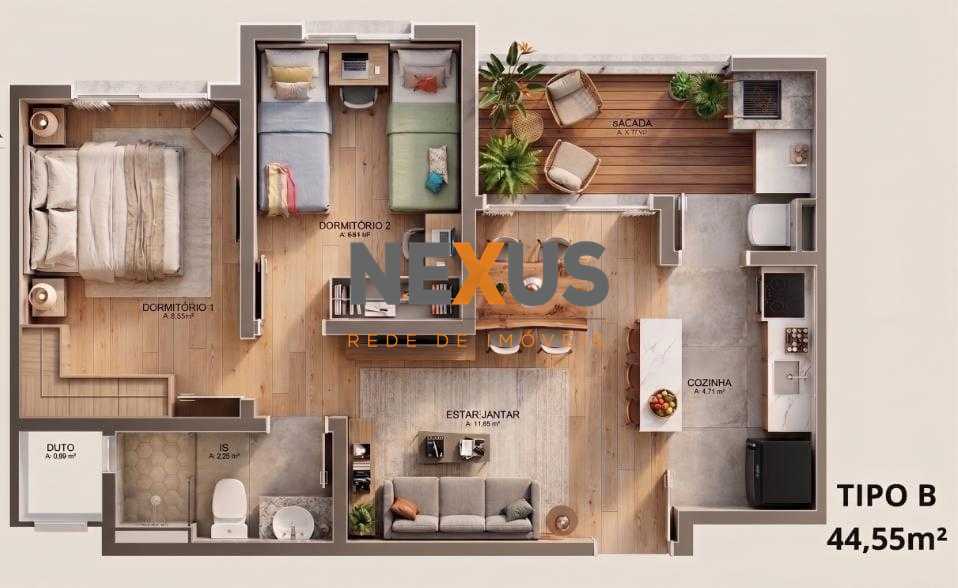 Pré-lançamento no Tingui: Apartamento de 2 Quartos com Sacada ...