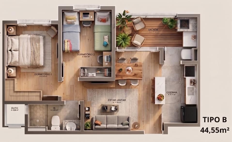 Pré-lançamento no Tingui: Apartamento de 2 Quartos com Sacada ...