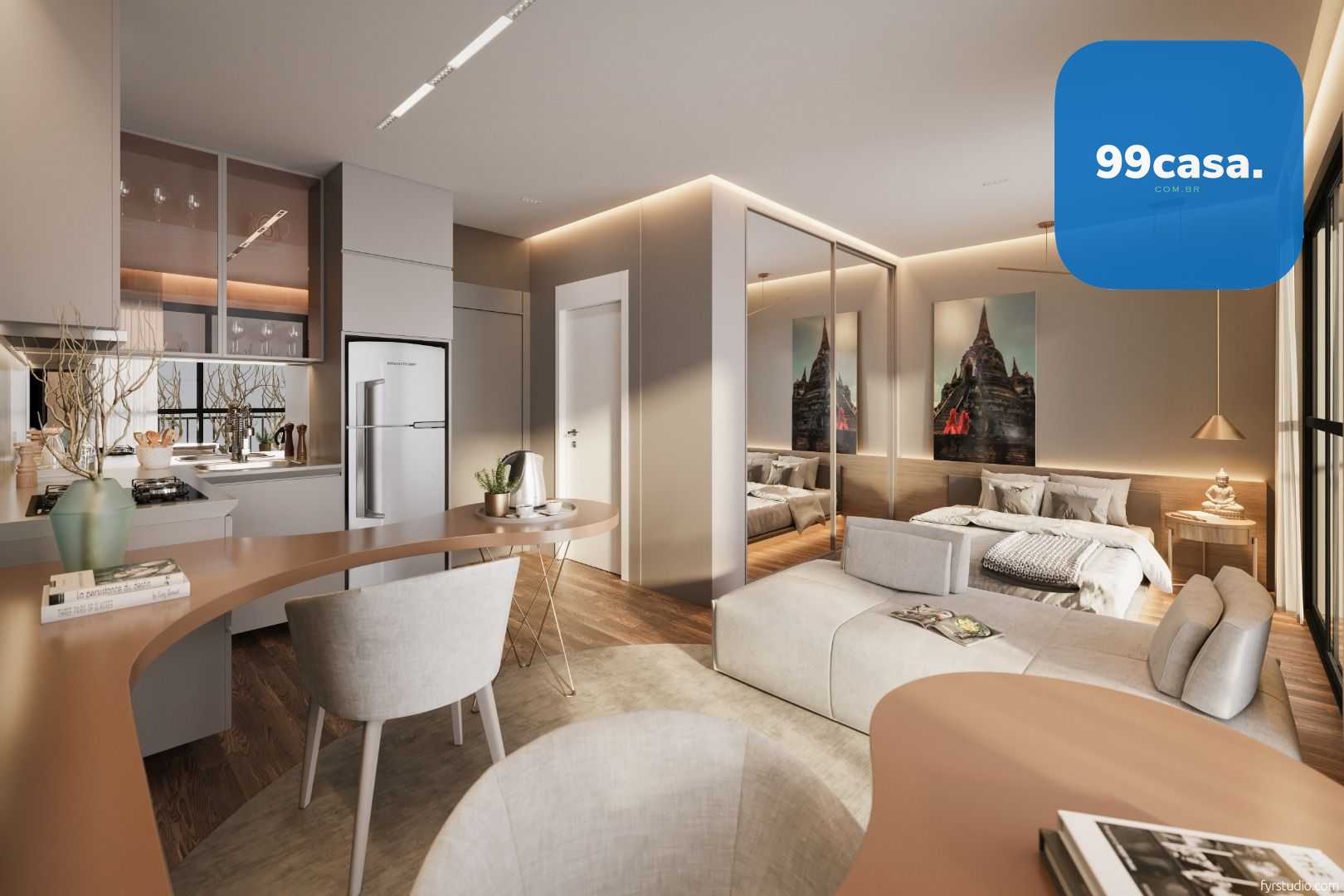 Sofisticado Studio no Batel com Sacada, Churrasqueira e Lazer ...