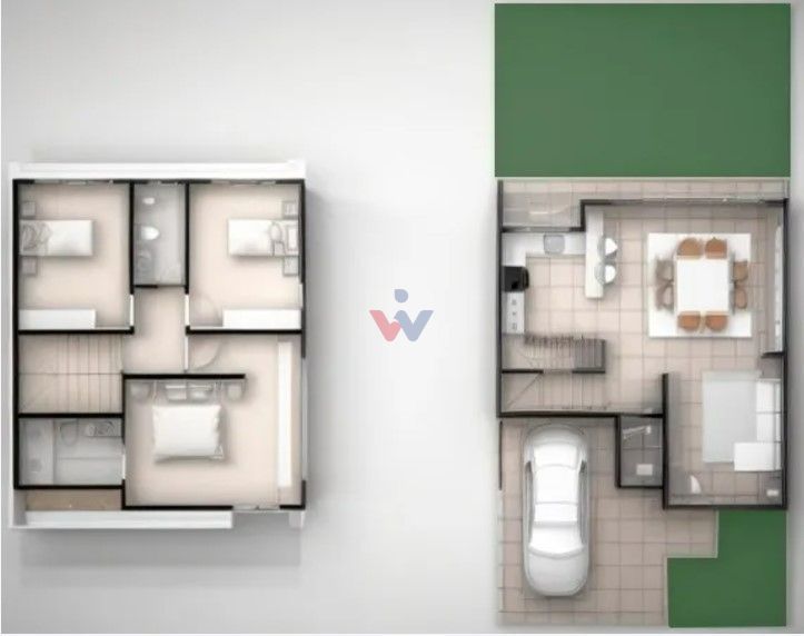 Sobrado Moderno 3 Quartos com Suíte em Condomínio Fechado  Cam...