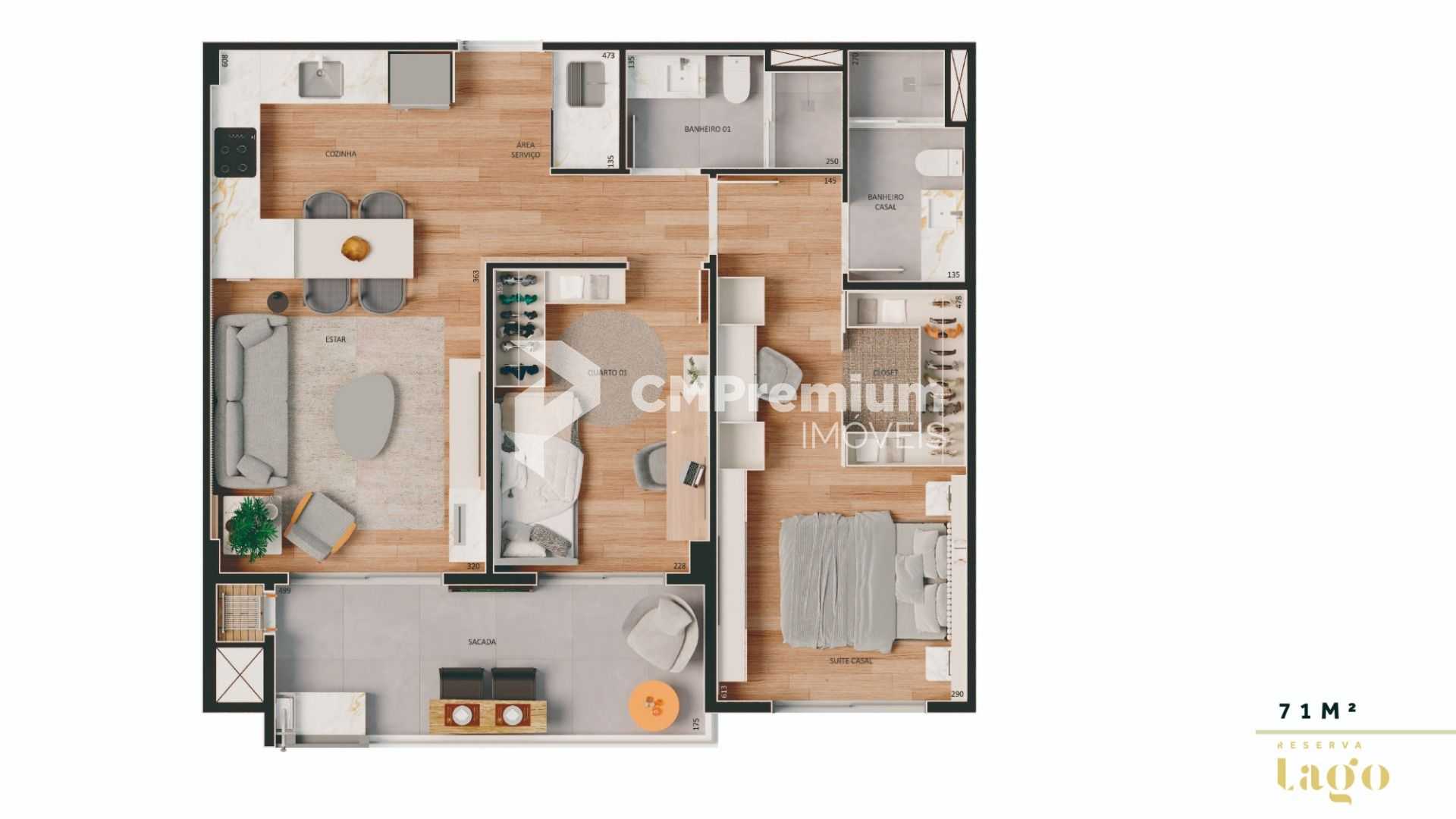 Magnífico Apartamento 2 Quartos no Reserva Lago  Mossunguê, Cu...