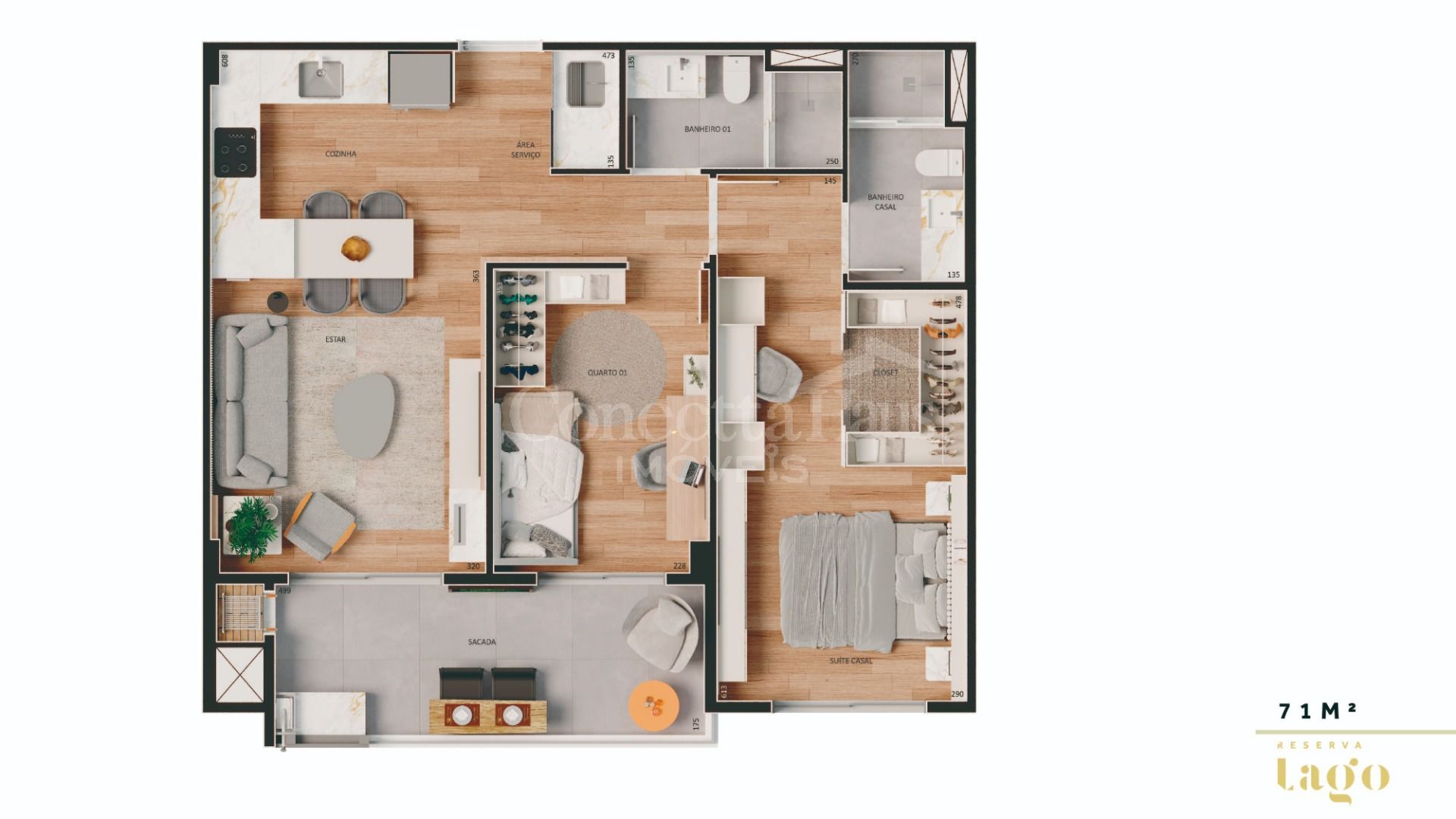 Magnífico Apartamento 2 Quartos no Reserva Lago  Mossunguê, Cu...