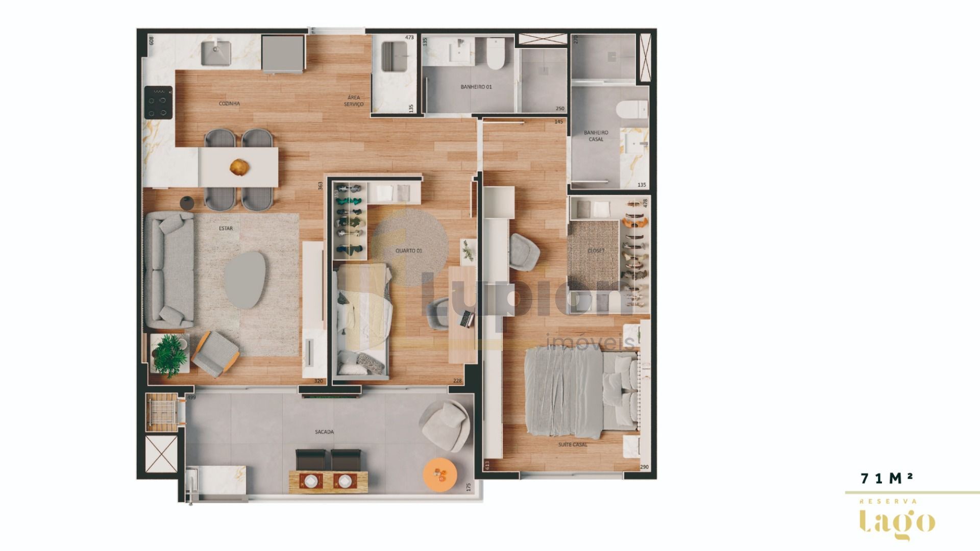 Magnífico Apartamento 2 Quartos no Reserva Lago  Mossunguê, Cu...