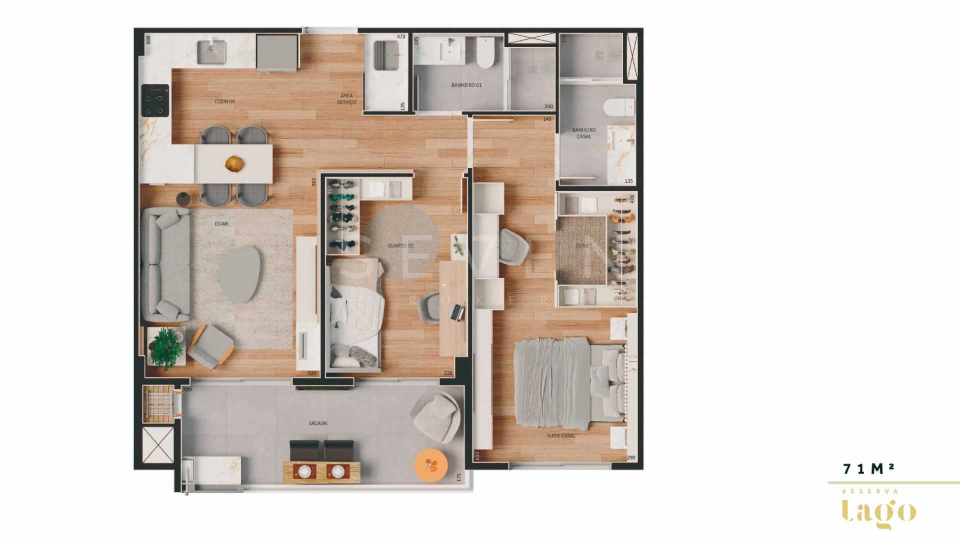 Magnífico Apartamento 2 Quartos no Reserva Lago  Mossunguê, Cu...