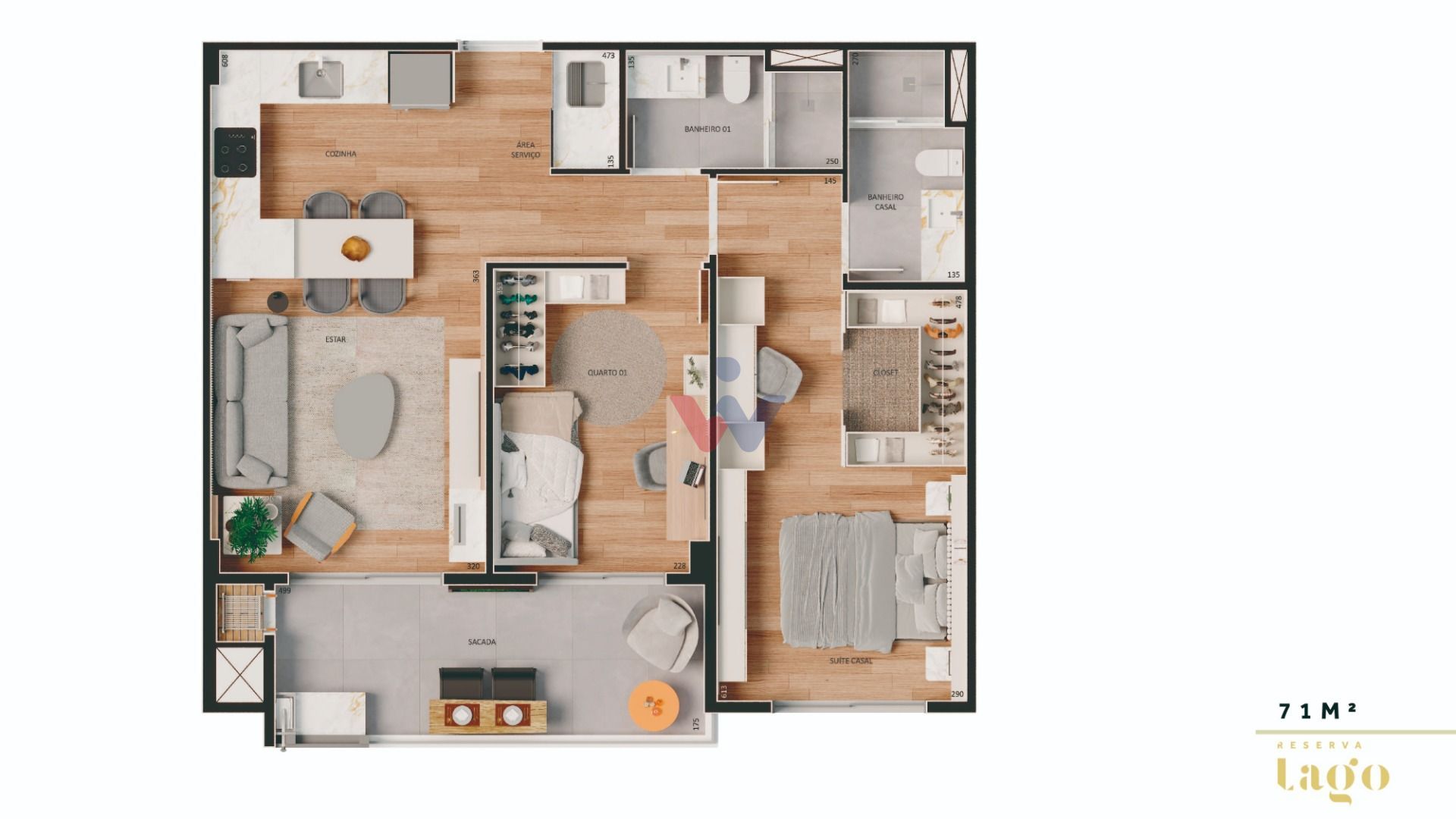 Magnífico Apartamento 2 Quartos no Reserva Lago  Mossunguê, Cu...