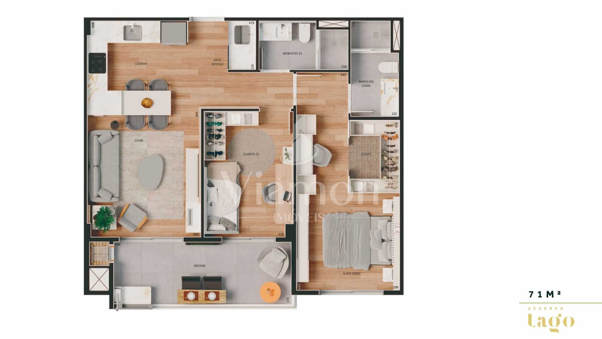 Magnífico Apartamento 2 Quartos no Reserva Lago  Mossunguê, Cu...