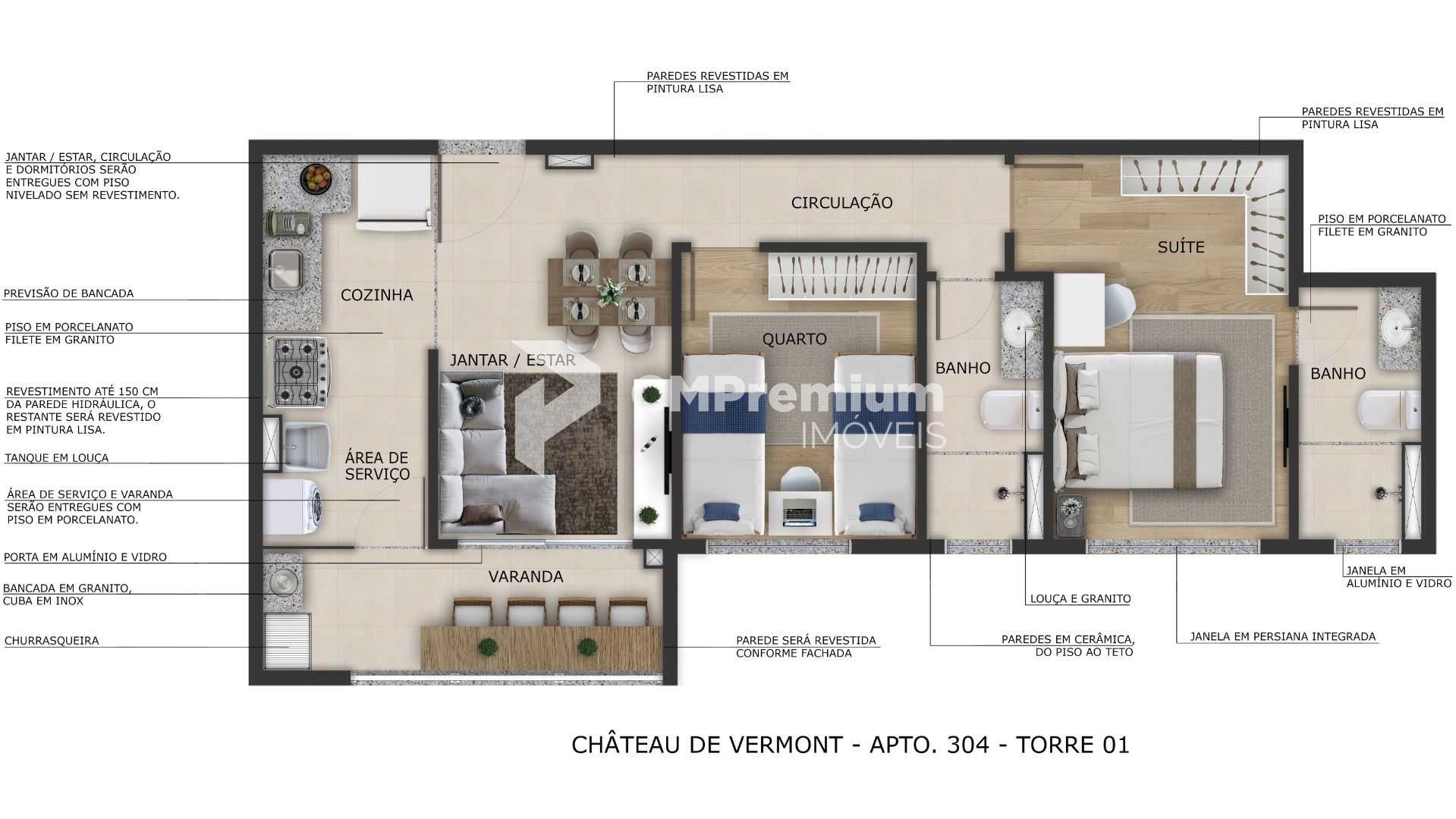 Apartamento Garden de 2 Quartos no Guaíra  Curitiba PR | Confo...