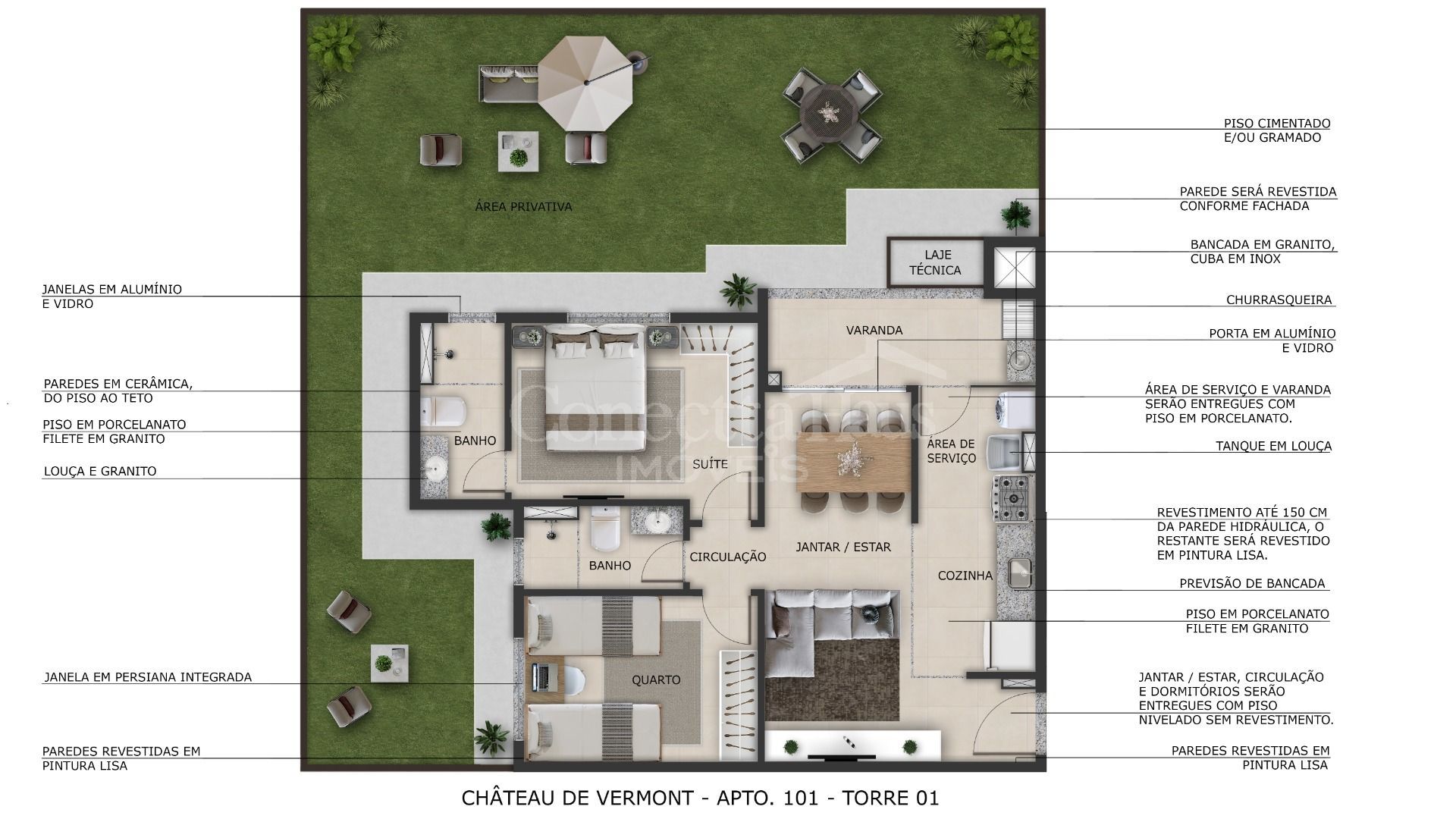Apartamento Garden de 2 Quartos no Guaíra  Curitiba PR | Confo...