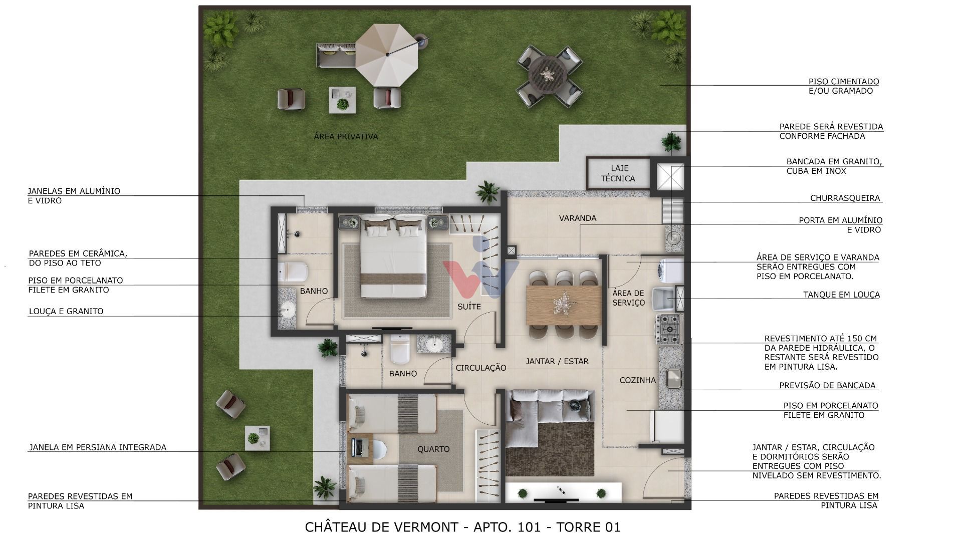 Apartamento Garden de 2 Quartos no Guaíra  Curitiba PR | Confo...