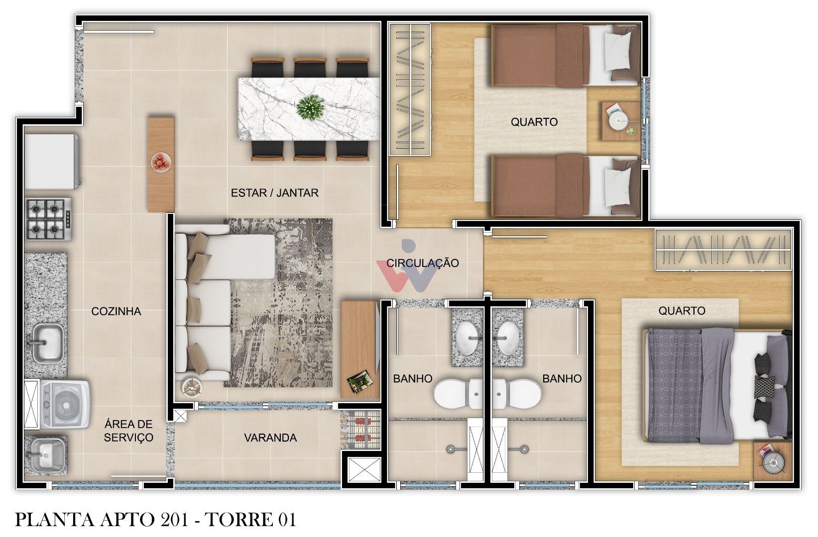 Apartamento 2 Quartos com Suíte e Lazer Completo no Bacacheri ...