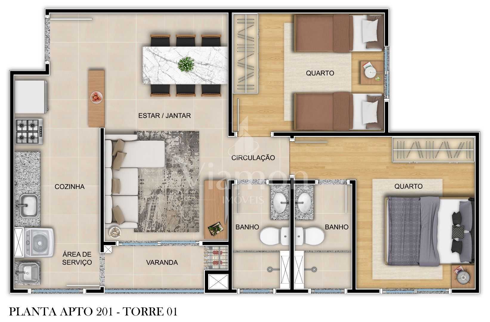 Apartamento 2 Quartos com Suíte e Lazer Completo no Bacacheri ...