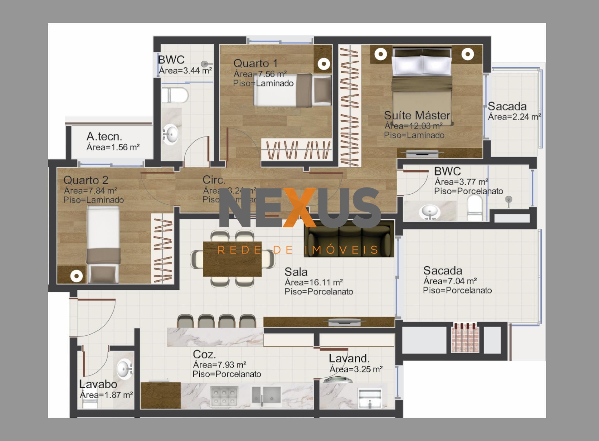 Apartamento luxuoso, 3Q, 1 Suite, 2 vagas, localizado no bairr...