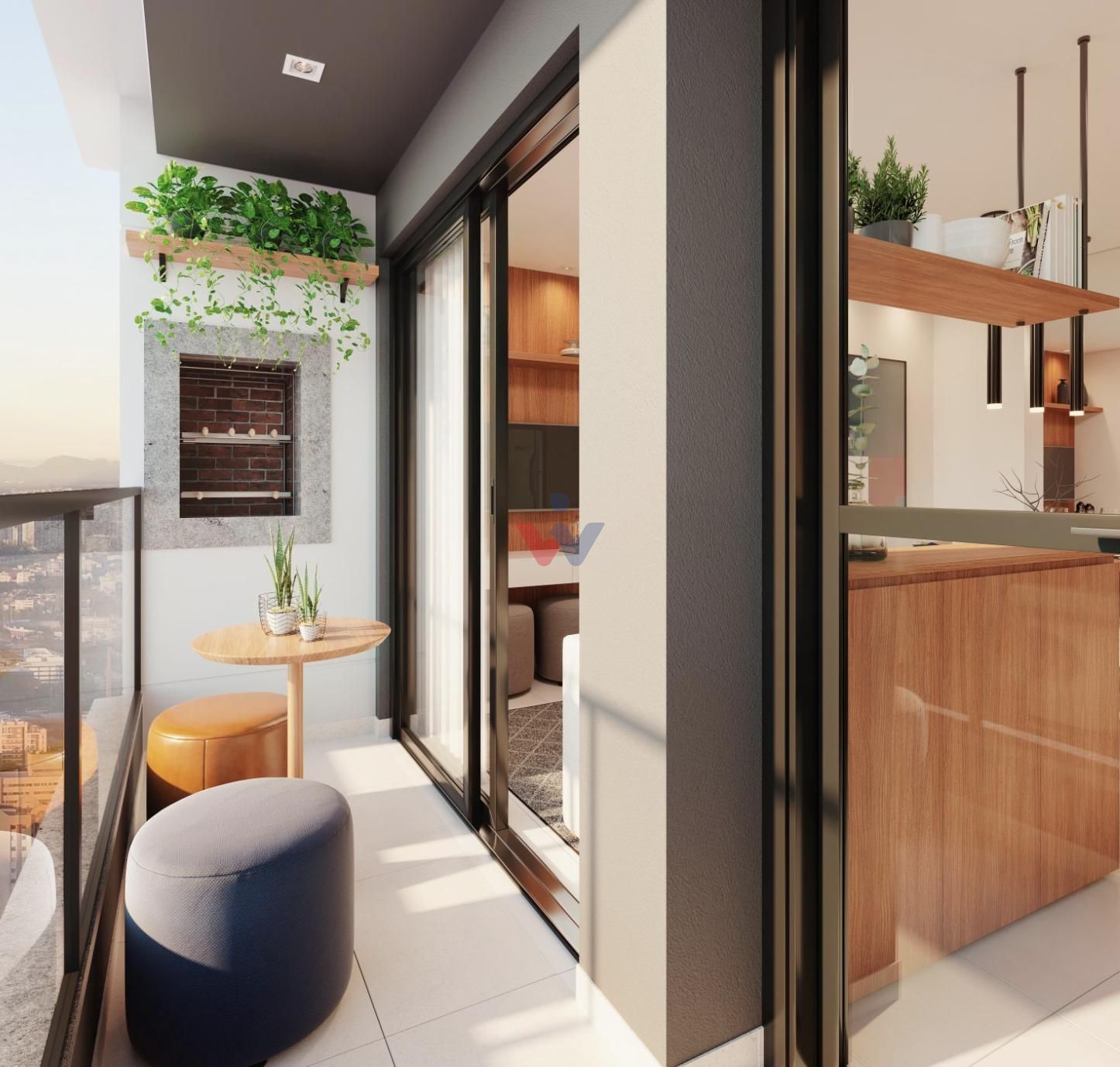 Apartamento 2 quartos  1 Suite  com sacada no Capão Raso em Cu...