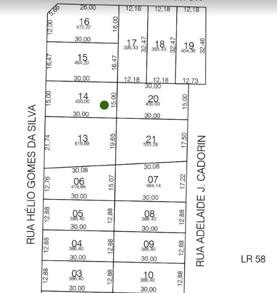 Lote com área de 450,00 m  à venda bairro Cadorin em Pato Bran...