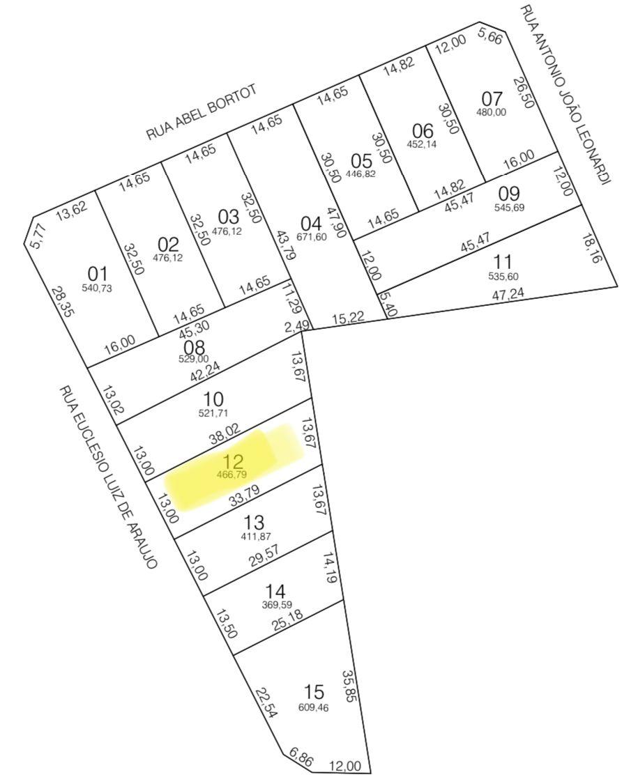 Terreno com área de 466,79 m  à venda no Bairro São Luiz em Pa...