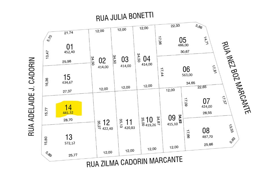 Terreno à venda com 441,32 m  no bairro Cadorin em PATO BRANCO...