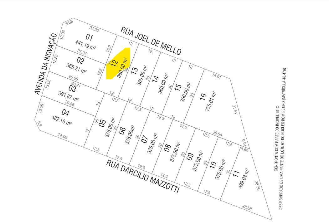 Terreno á venda próximo ao Shopping no bairro São Luiz em Pato...