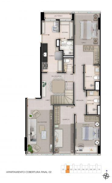 Apartamento à venda com 3 quartos, 223m² - Foto 3