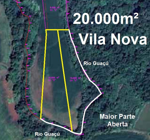 Chácara de 20.000m  com Ampla Área Aberta com Rio Guaçú em Vil...