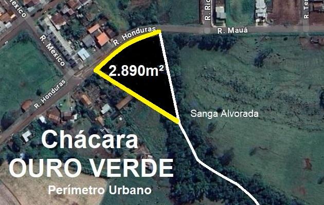 Chácara Urbana de 2.890m  com Córrego e Açude em Ouro Verde do...