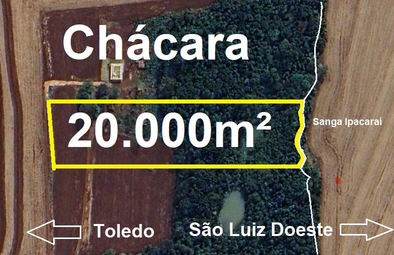 Chácara de 20.000m  Com Sanga fazendo divisa do fundo Entre To...