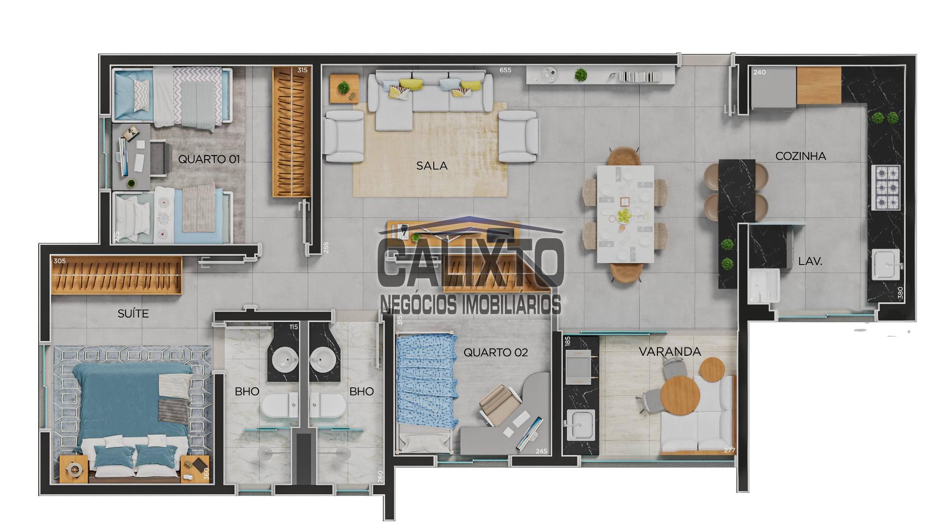 Apartamento com 3 dormitórios à venda, TUBALINA, UBERLANDIA - MG