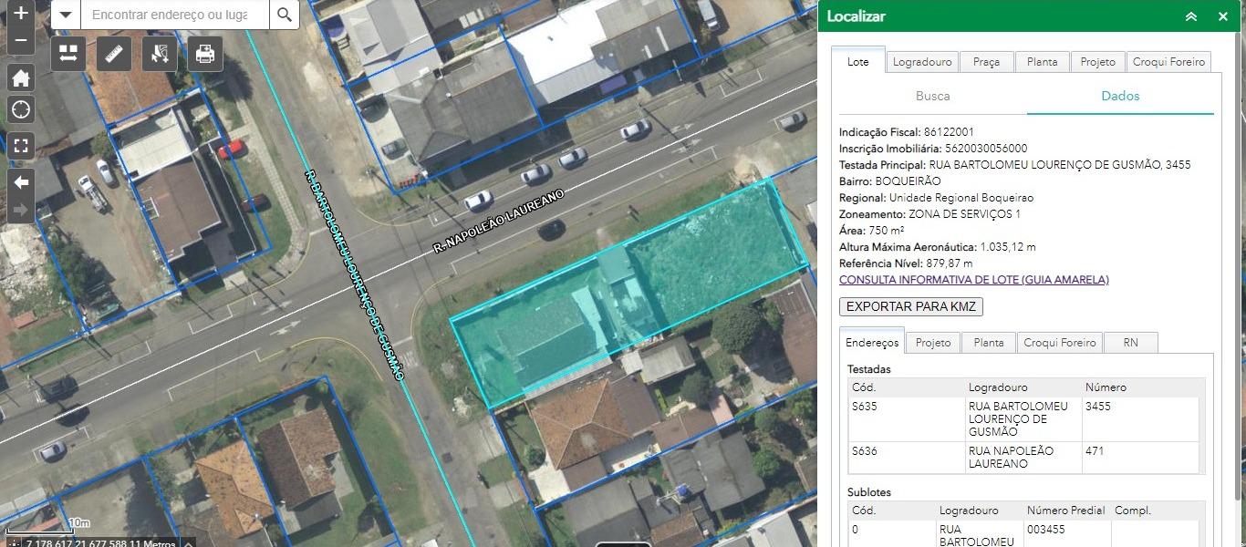 Terreno no Bairro Boqueirão Curitiba PR por R  900.000,00.