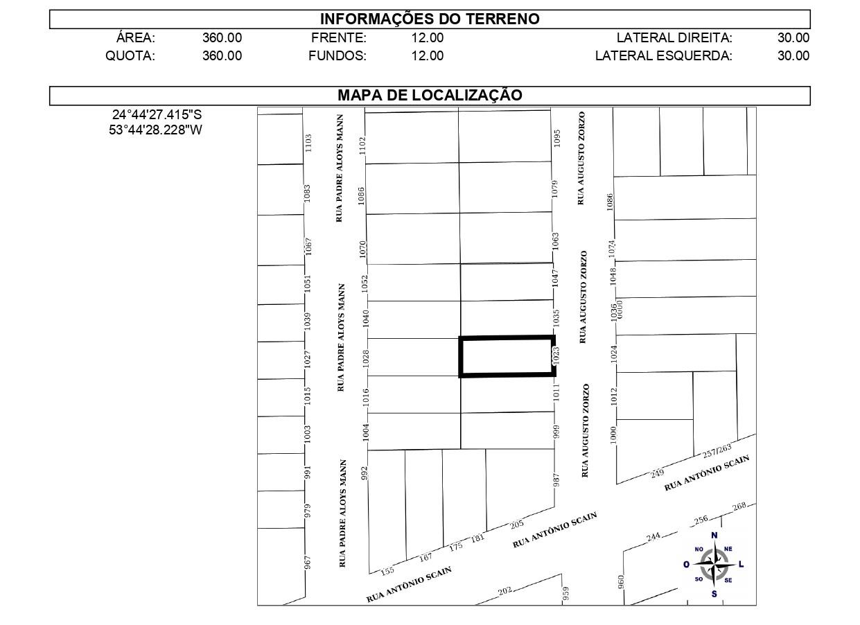 Terreno localizado em Região Central, Loteamento Don Antonio