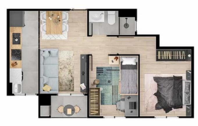 Apartamento à venda com 2 quartos, 45m² - Foto 2