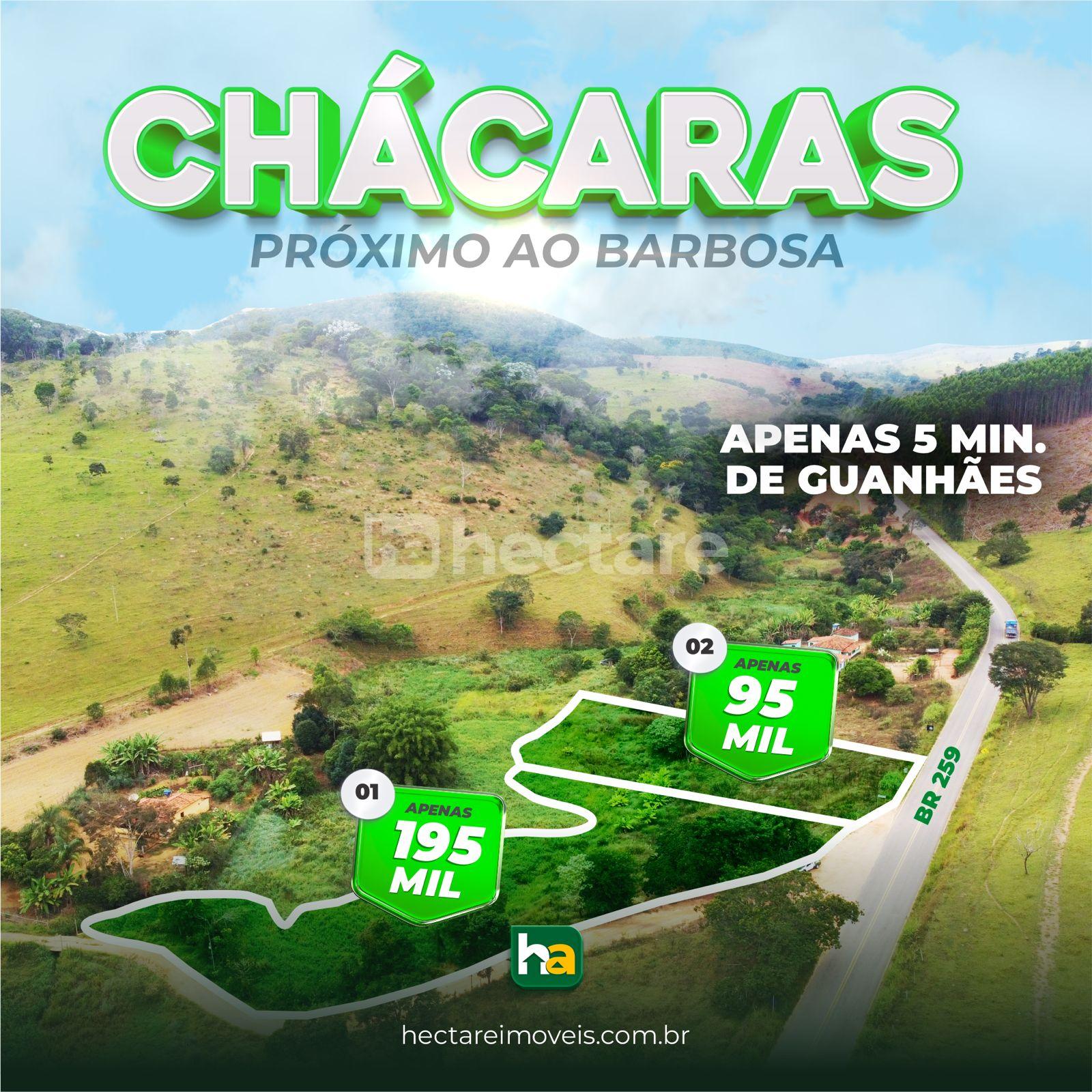 CHÁCARAS À 7 MINUTOS DE GUANHÃES.