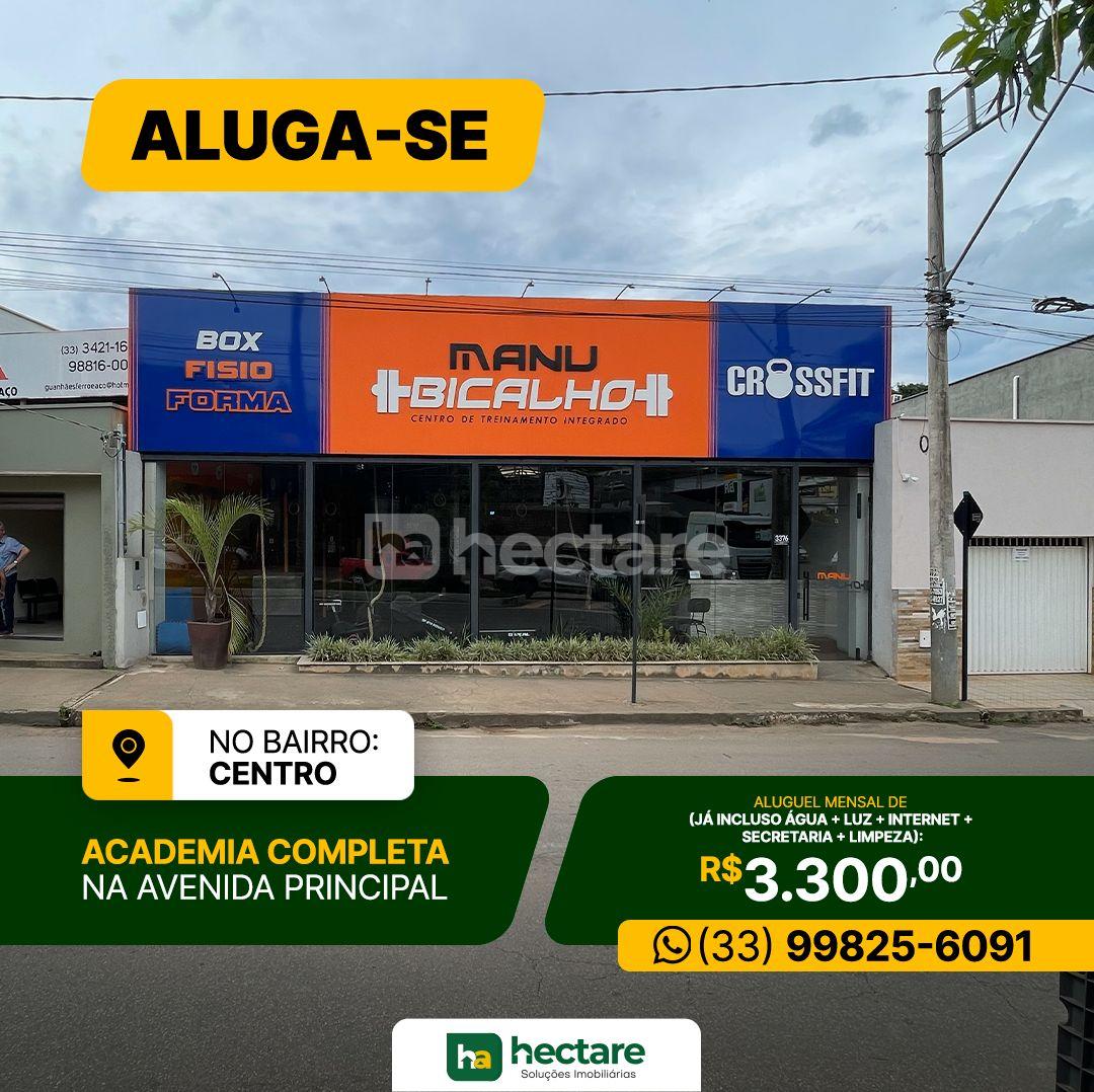 ACADEMIA COMPLETA , NO CENTRO DE GUANHÃES POR R  3.300,00 MENSAL