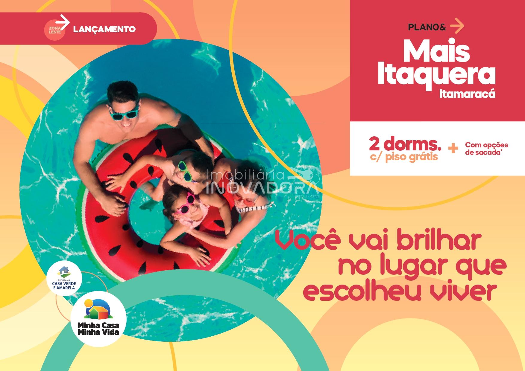 APTO 2 DORMS, PISO GRÁTIS E OPÇÃO DE SACADA - ITAQUERA, ITAMARACÁ